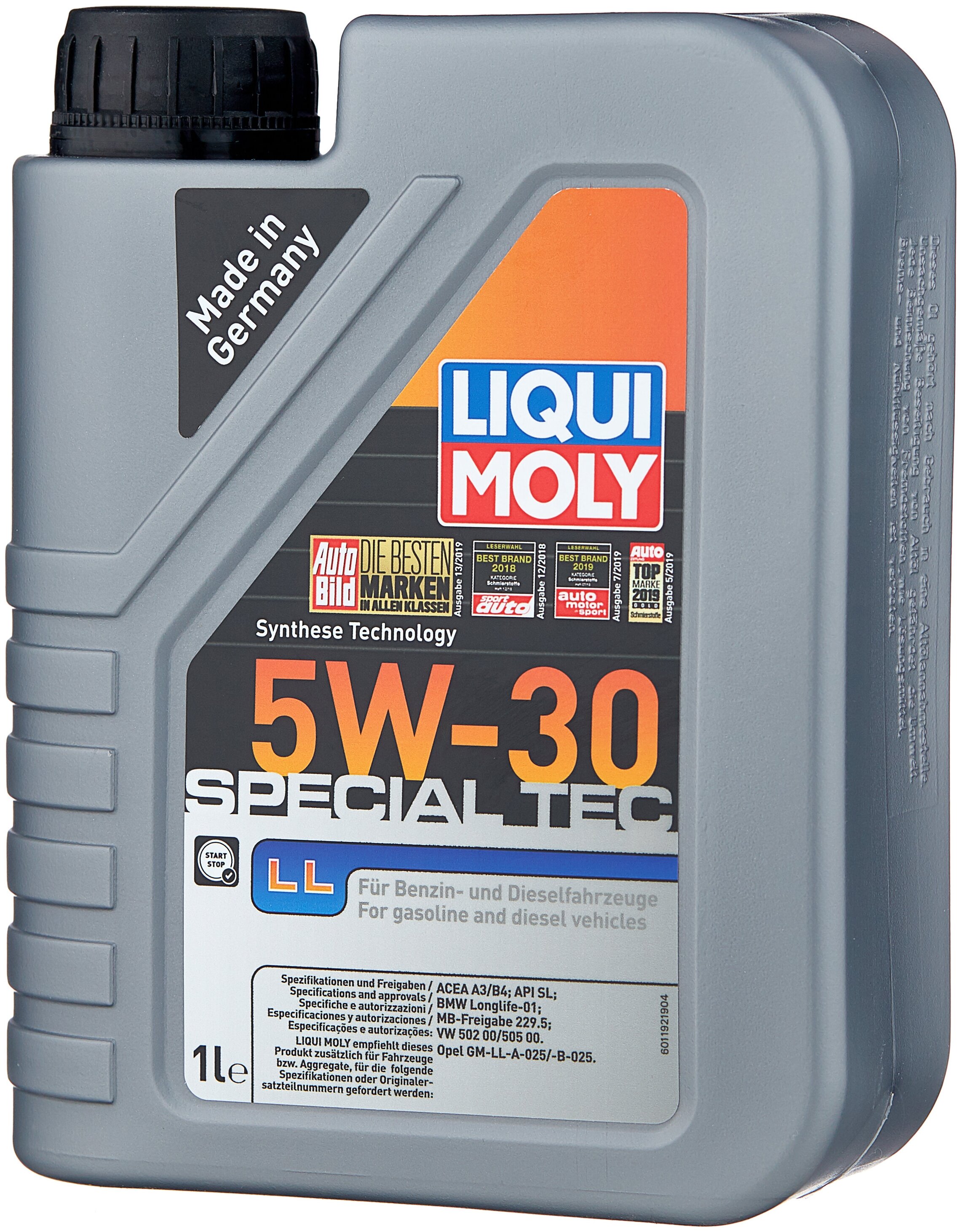 Моторное масло liqui moly special tec aa 5w-30
