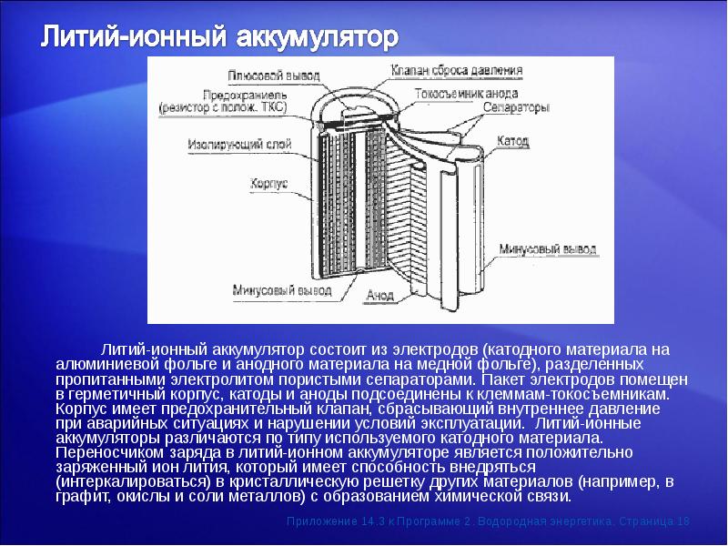 Литий ионный аккумулятор: конструкция, характеристики