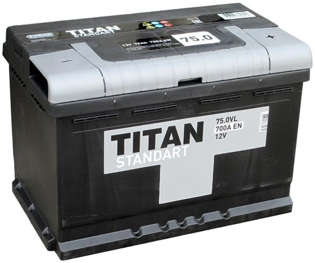 Аккумулятор акб цены. Аккумулятор Титан 75 стандарт 75.0. Батарея аккумуляторная 6ст-75 Titan Standart. Аккумулятор Титан 75 Ah стандарт. Аккумулятор Titan Standart 75ah.