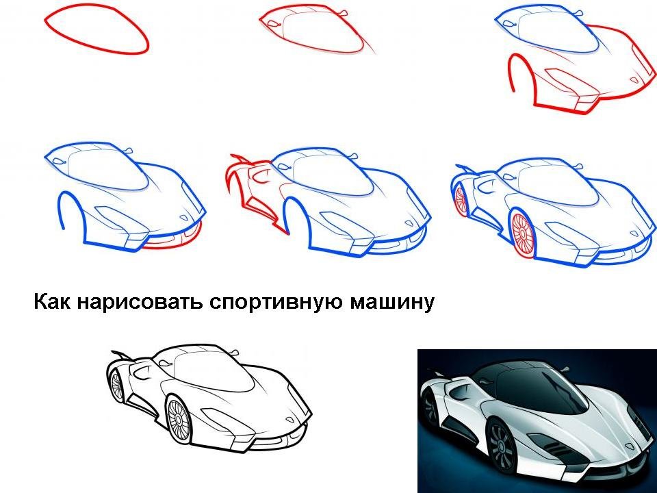 Как нарисовать самую легкую машинку