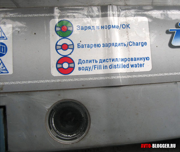 Значения цветов индикатора на аккумуляторной батарее машины