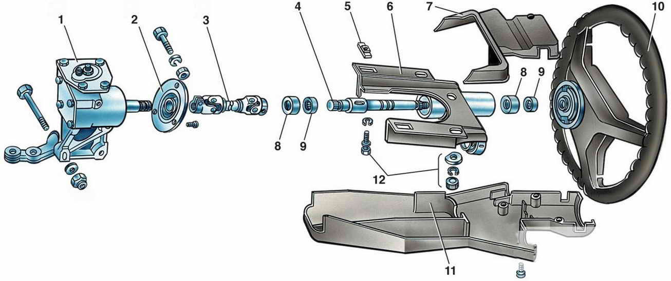 Ваз рулевой редуктор схема